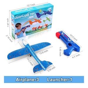 Airplane Toy Set with Launcher - Blue and Orange